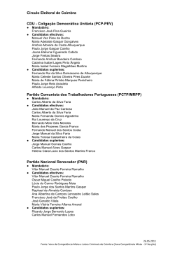 C&iacute;rculo Eleitoral de Coimbra CDU - Coliga&ccedil;&atilde;o Democr&aacute;tica Unit&aacute;ria