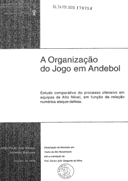 studo co parativo do processo ofensivo em equipas de Em Níveã, e