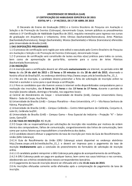 Edital n&deg; 1 - Abertura - CESPE / UnB