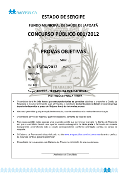 concurso provas concurso público 001/2012 provas objetivas 2012