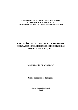 precis&atilde;o da estimativa da massa de forragem com discos