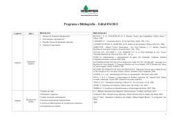 Programa e Bibliografia Edital 54/2012