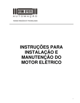 instru&ccedil;&otilde;es para instala&ccedil;&atilde;o e manuten&ccedil;&atilde;o do motor el&eacute;trico