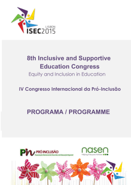 8th Inclusive and Supportive Education Congress PROGRAMA