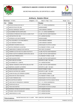Artilharia - Boletim Oficial