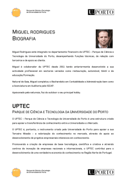 MIGUEL RODRIGUES BIOGRAFIA - uptec