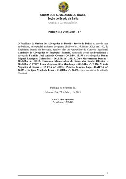 PORTARIA nº 033 - OAB: Ordem dos Advogados do Brasil