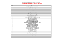 SETUBAL BIKE TOUR 2011 - LISTA DE INSCRITOS