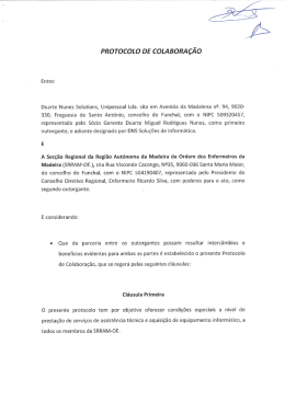 PRoTocoLo DE coLABoRA&ccedil;&Atilde;o