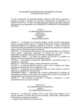 lei org&acirc;nica do munic&iacute;pio de presidente epit&aacute;cio