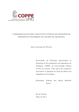 A HIERARQUIZA&Ccedil;&Atilde;O DOS ATRATIVOS NATURAIS DO