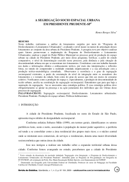 a segrega&ccedil;&atilde;o socio espacial urbana em presidente prudente-sp
