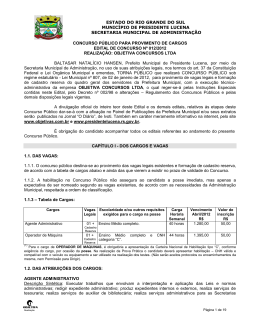 Edital de Abertura das Inscri&ccedil;&otilde;es