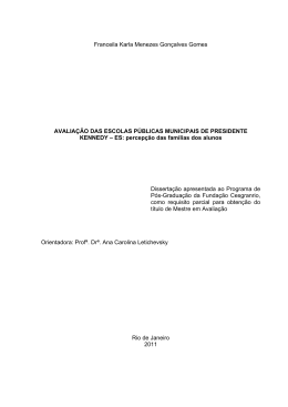 Franceila Karla Menezes Gon&ccedil;alves Gomes AVALIA&Ccedil;&Atilde;O DAS