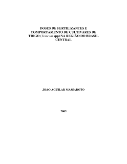 (Triticum spp) NA REGI&Atilde;O DO BRASIL CENTRAL