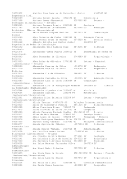 Lista de aprovados UnB - Campus Plano Piloto