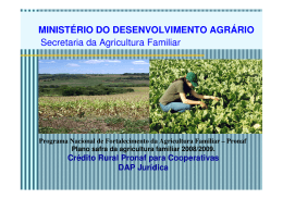 MINISTÉRIO DO DESENVOLVIMENTO AGRÁRIO Secretaria