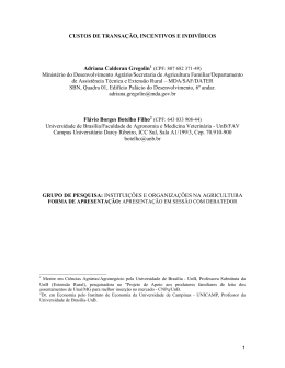 CUSTOS DE TRANSAÇÃO, INCENTIVOS E INDIVÍDUOS