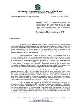 Senarc - MINIST&Eacute;RIO DO Desenvolvimento Social e Combate &agrave; Fome