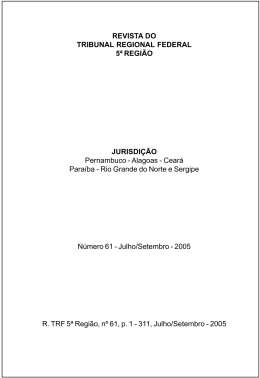 REVISTA DO TRIBUNAL REGIONAL FEDERAL 5&ordf; REGI&Atilde;O