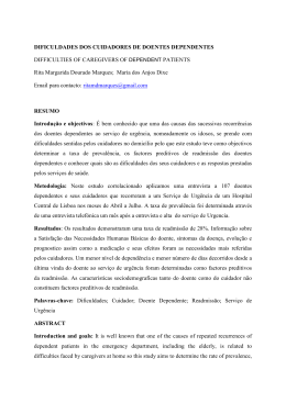 DIFICULDADES DOS CUIDADORES DE DOENTE - IC