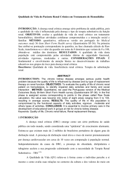 Qualidade de Vida do Paciente Renal Cr&ocirc;nico em Tratamento de