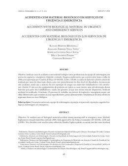 acidentes com material biológico em serviços de urgência