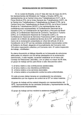 MEMORANDUM DE ENTENDIMIENTO