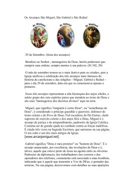 Os Arcanjos São Miguel, São Gabriel e São Rafael 29 de Setembro