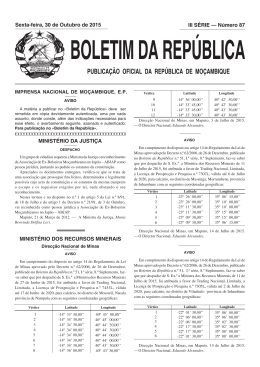 III S&Eacute;RIE &mdash; N&uacute;mero 87 Sexta-feira, 30 de Outubro de 2015