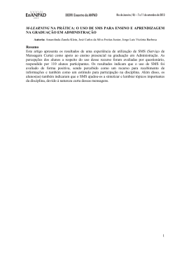 1 M-LEARNING NA PR&Aacute;TICA: O USO DE SMS PARA