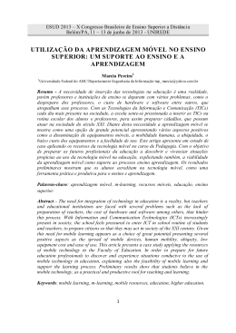 utiliza&ccedil;&atilde;o da aprendizagem m&oacute;vel no ensino superior: um