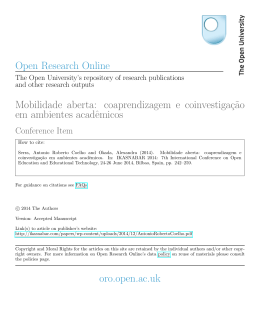 Open Research Online Mobilidade aberta: coaprendizagem e