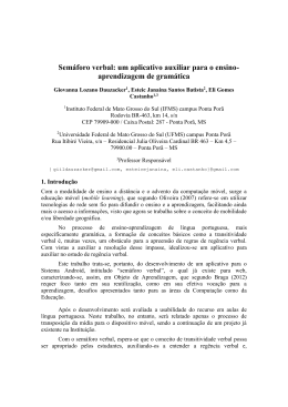 Sem&aacute;foro verbal: um aplicativo auxiliar para o ensino - ERI