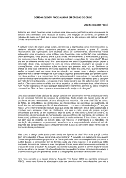 Artigo - COMO O DESIGN PODE AJUDAR EM &Eacute;POCAS DE CRISE