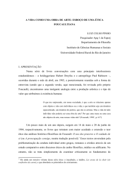 ESBO&Ccedil;O DE UMA &Eacute;TICA FOUCAULTIANA LUIZ CELSO PINHO