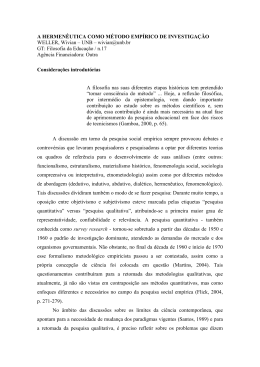 a hermen&ecirc;utica como m&eacute;todo emp&iacute;rico de investiga&ccedil;&atilde;o