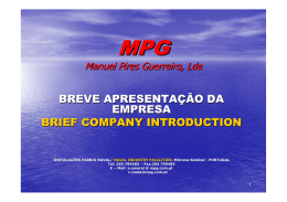 breve apresentação da empresa brief company introduction