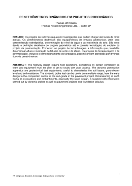 PENETR&Ocirc;METROS EM PROJETOS