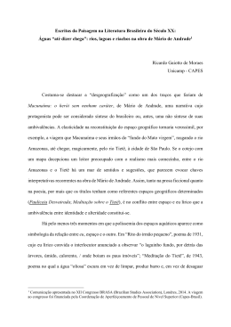 Escritas da Paisagem na Literatura Brasileira do S&eacute;culo XX