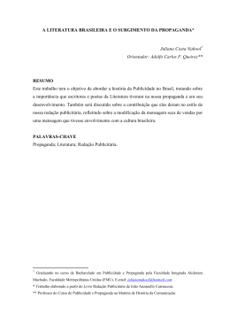 a literatura brasileira e o surgimento da propaganda