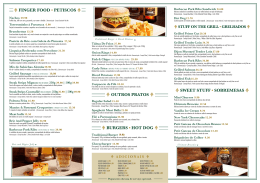 w FINGER FOOD &bull; PETISCOS w w OUTROS PRATOS w w