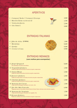 Descarregar Menu Pic Nic Sintra - Restaurante Indiano e Italiano