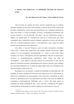 A m&uacute;sica em Portugal na primeira metade do s&eacute;culo XVIII