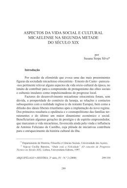 aspectos da vida social e cultural micaelense na segunda metade