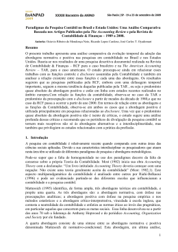 1 Paradigmas da Pesquisa Cont&aacute;bil no Brasil e Estada