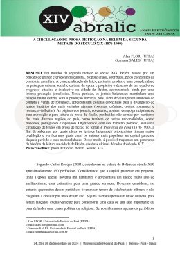 A CIRCULA&Ccedil;&Atilde;O DE PROSA DE FIC&Ccedil;&Atilde;O NA BEL&Eacute;M DA