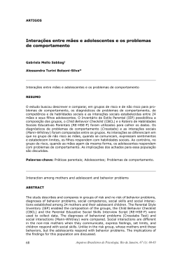 Intera&ccedil;&otilde;es entre m&atilde;es e adolescentes e os problemas de