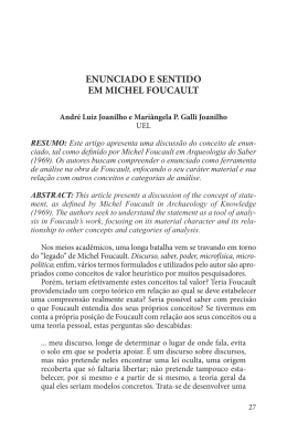 ENUNCIADO E SENTIDO EM MICHEL FOUCAULT