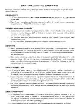 edital &ndash; processo seletivo de alunos 2016